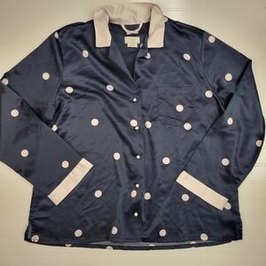 Kate Spade Polka Dot Button Down Pajama Shirt Size XL